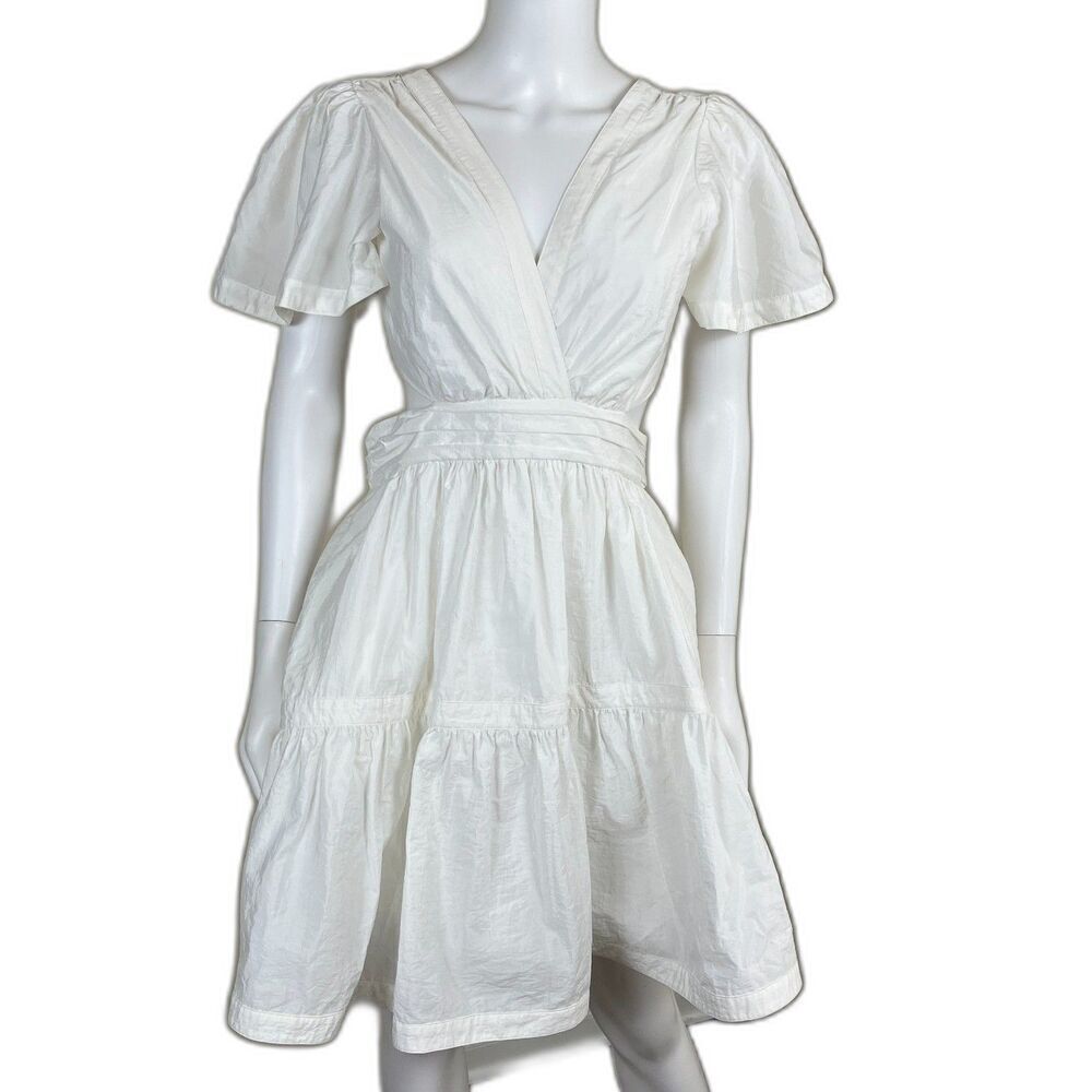 Cinq à Sept Women's Size 6 White Judith Tiered Cutout Mini Dress Party Wedding